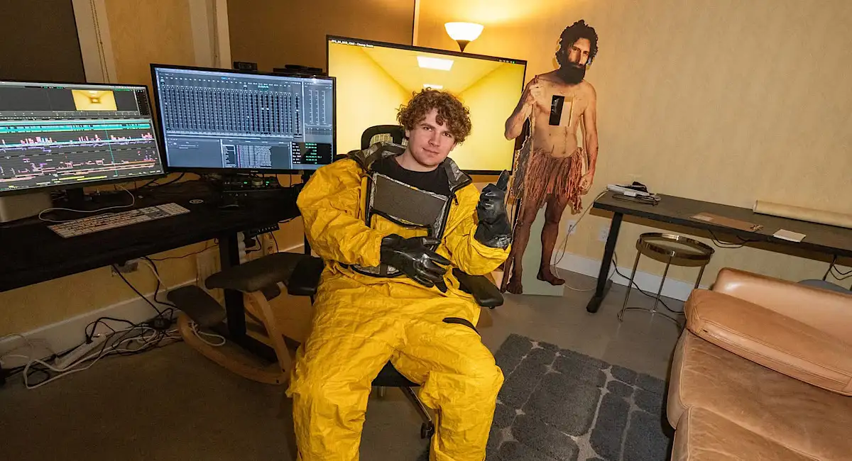 Kane Parsons en el set de grabacion de pelicula "BACKROOMS"